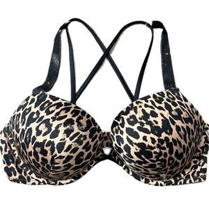 Victorias Secret Swim Shine Bling Strap Bombshell Add-2-Cups Push Up Bikini Top
